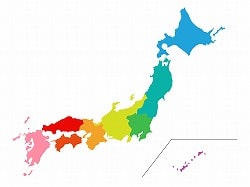 地域　日本地図